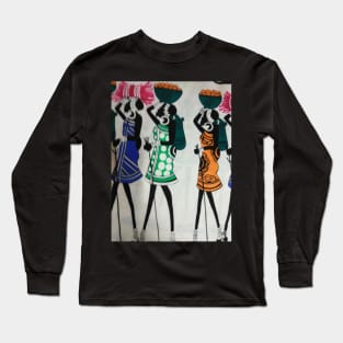 African Ladies in Colorful Dresses Long Sleeve T-Shirt